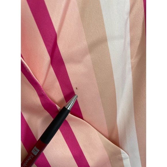 NOTES DU NORD Liv Striped Blouse 40 Wrap Collar Pink/White - Picture 11 of 14